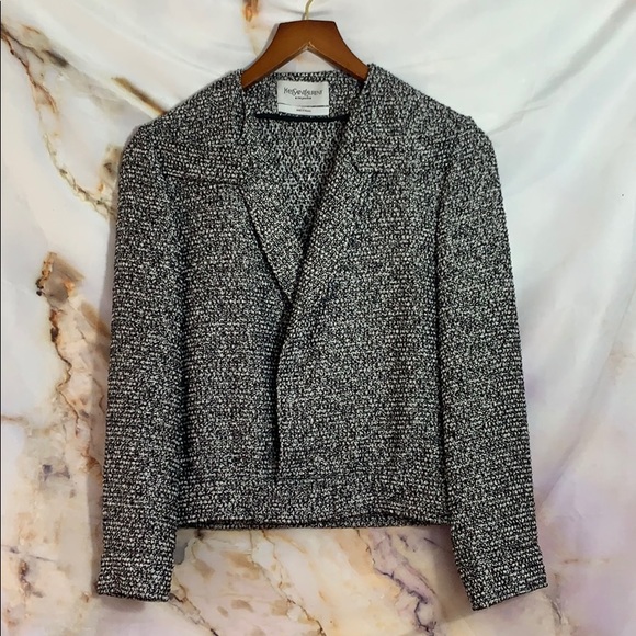 Black and white Yves Saint Laurent Wool Jacket - Picture 2 of 15